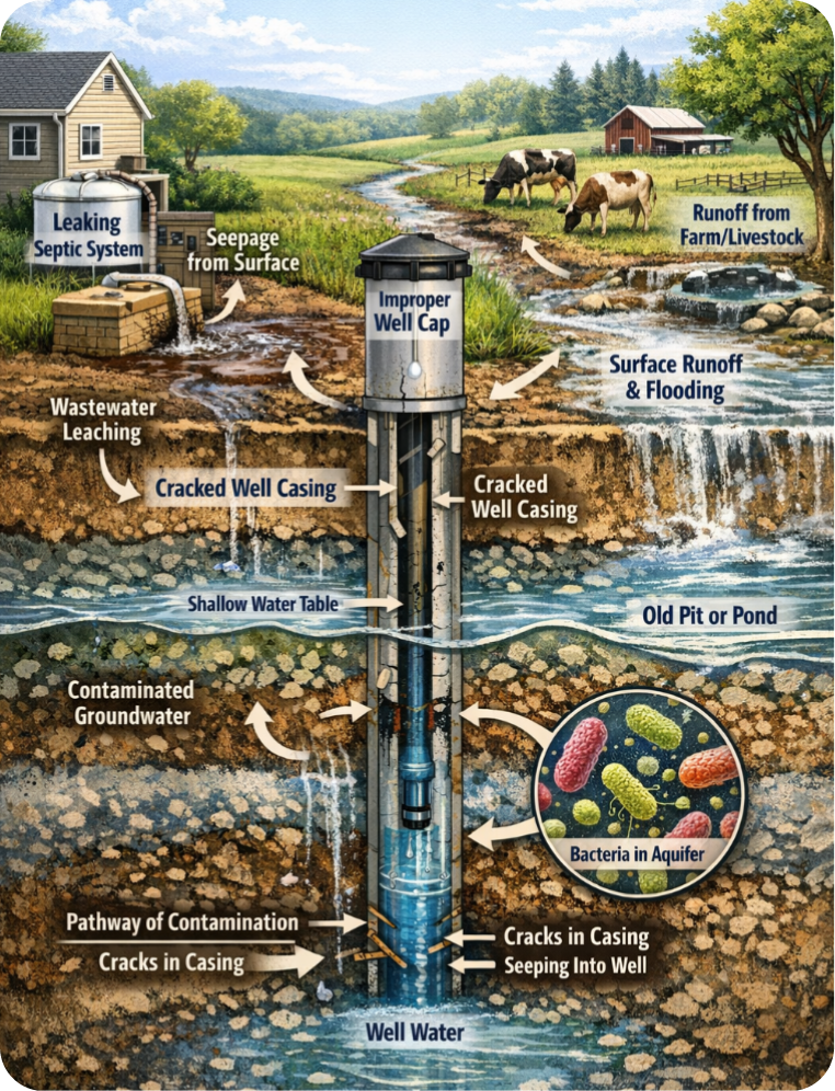 Biological contaminants in water